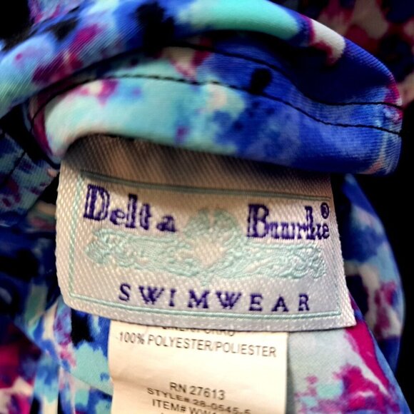 Delta Burke Women's 34W Multicolor One-Piece Swimsuit Adjustable Straps - Picture 2 of 8